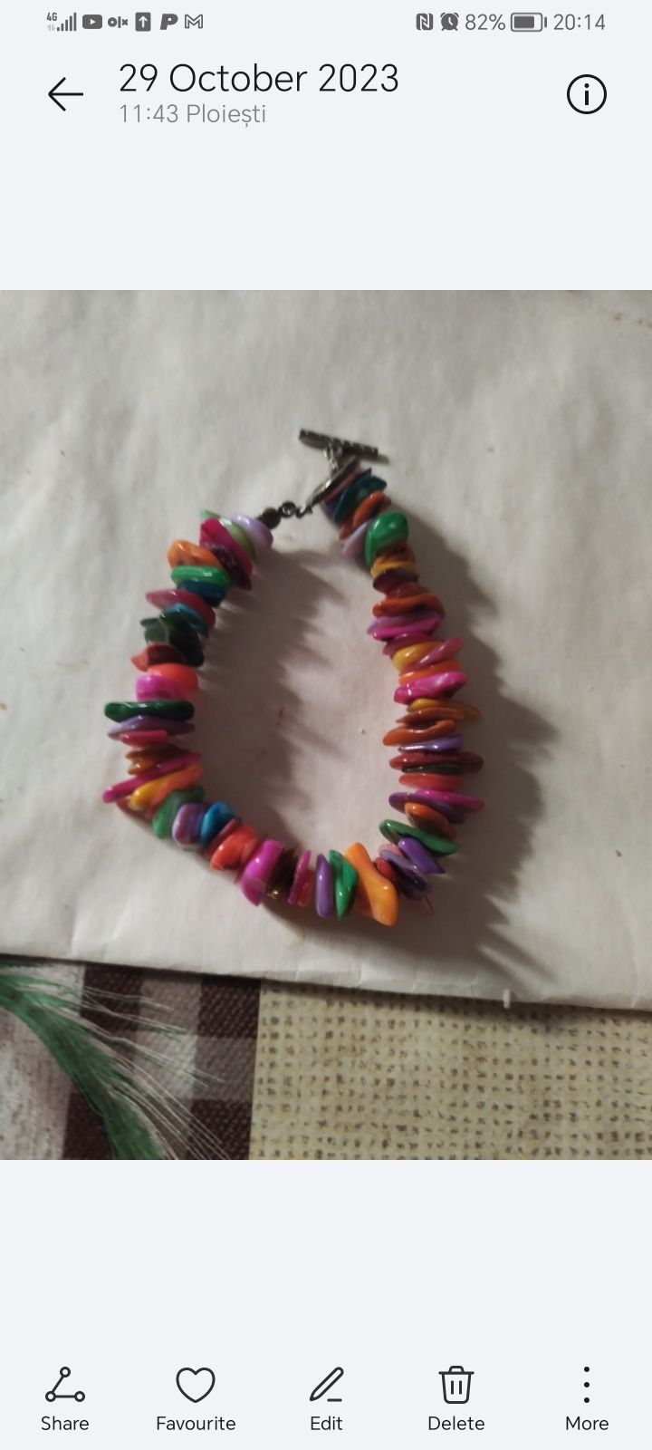 Set colier și brățară pietre colorate