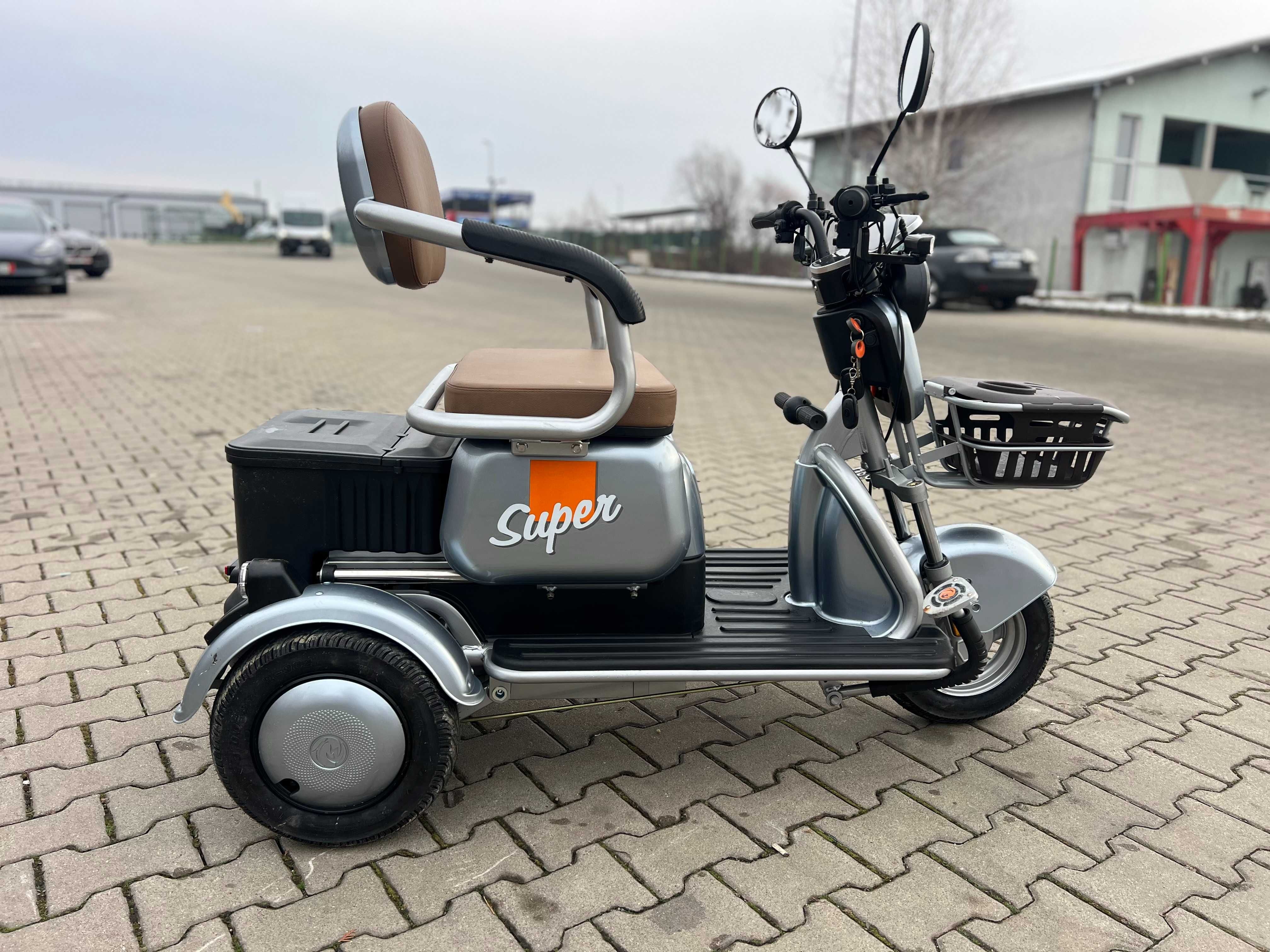 THOR SUPERXL tricicleta electrica tuk tuk nou verde maro gri