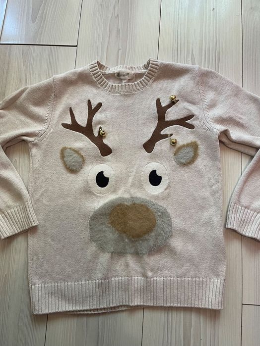 Детска коледна блуза със звънчета H&M 8/10 години