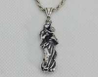 Pandant din argint masiv unicat Fecioara Maria cu Iisus