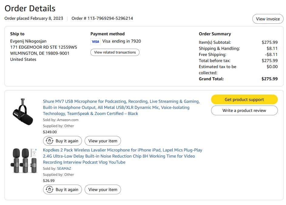 Продаю Микрофон Shure MV7 Podcast Microphone