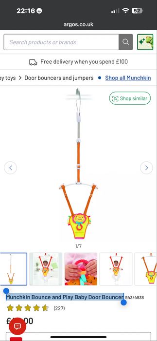 Munchkin Bounce and Play Baby Door Bouncer