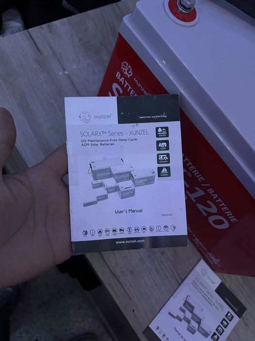 Vand 2x bateri 12/120Ah xunzel aporape noi plus manual de instructiuni