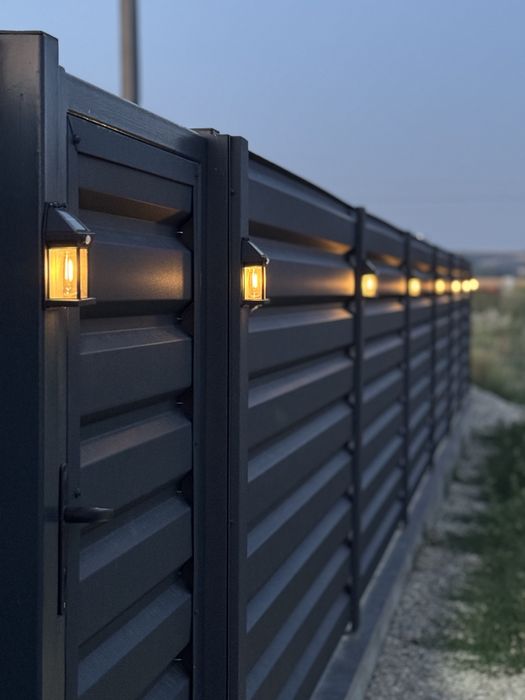 Gard din tabla cutata Viking, model T35 fatada, vopsita electrostatic