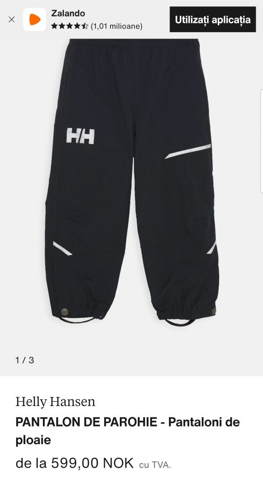 Pantaloni tehnici Helly Hansen, supra pantaloni (7 - 9 ani) 122