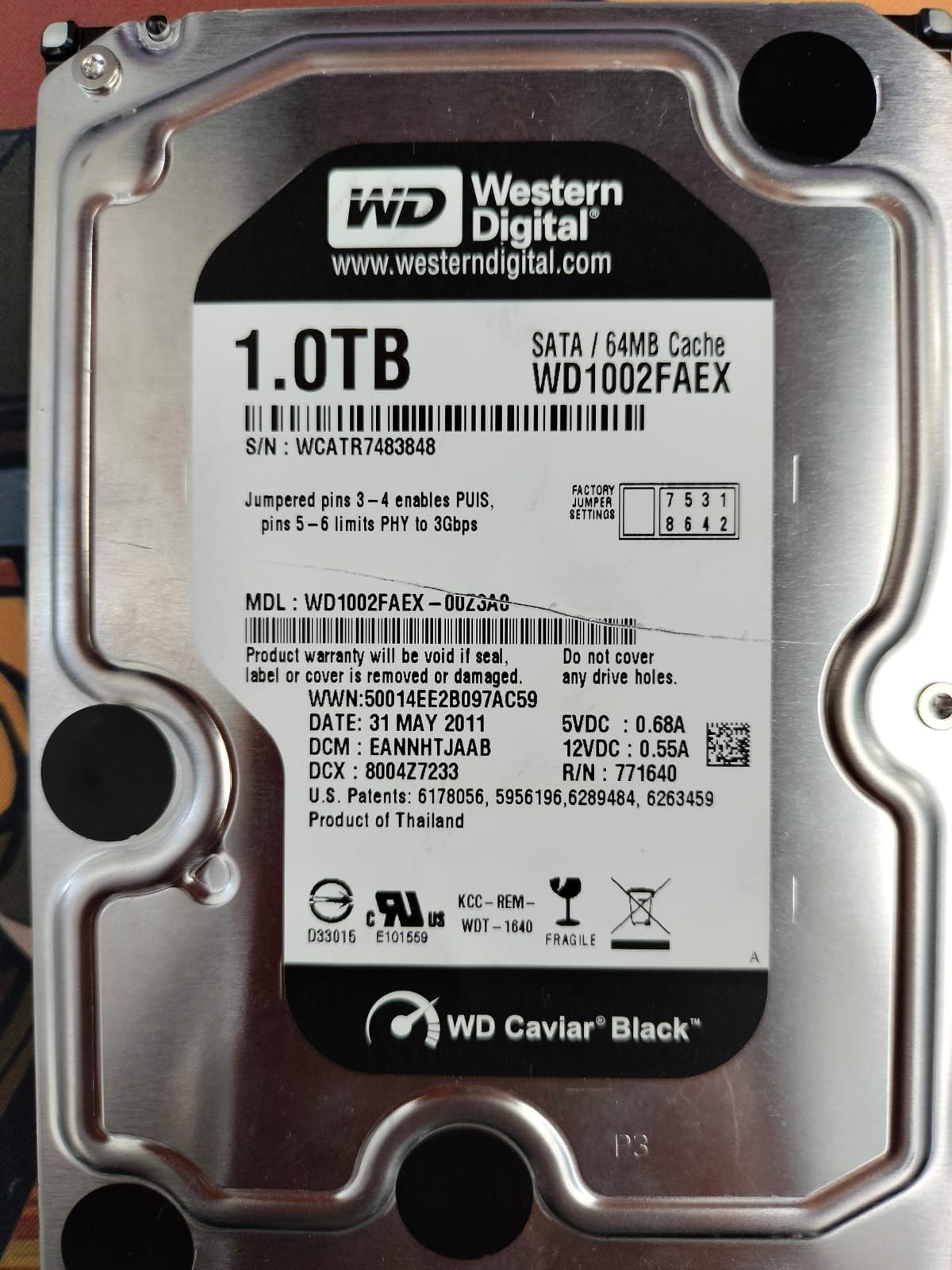 Продам жёсткий диск HDD 1 Tb