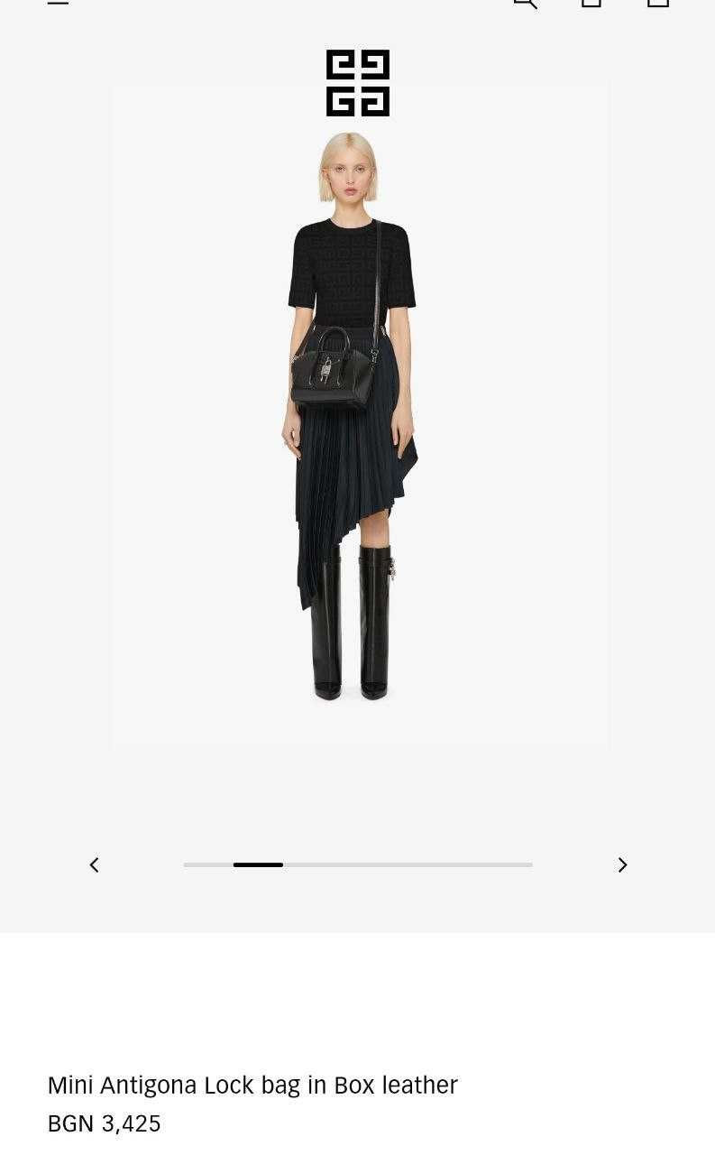 Дамска Чанта GIVENCHY Mini Antigona Lock bag in Box leather 100%