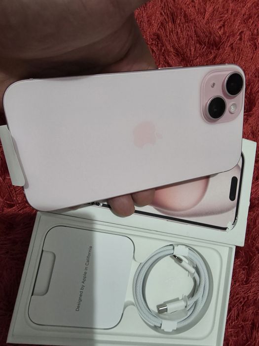 -Iphone 15, Nou, 128Gb, 8Ram, 0 cicluri incarcare, nefolosit, Pink Tit