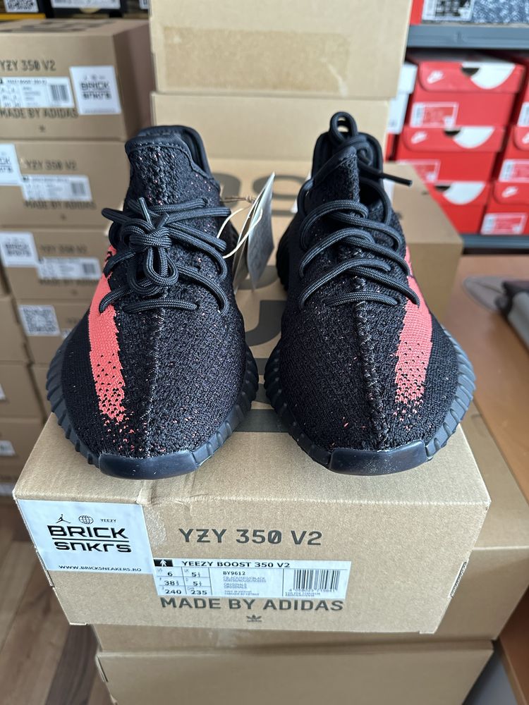 Yeezy 350 Boost Black Red Stripe