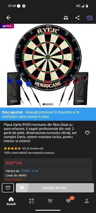 Placa Darts RYER Hurricane