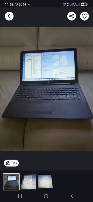 Laptop HP 250 G6, i5-7200, ram 16gb, ssd 256gb, bat 3h