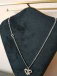 Lant argint 925 italy pandantiv inima zirconia,tinut,cartier, deosebit