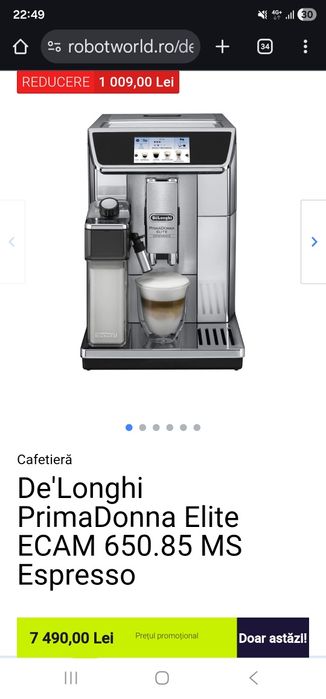 Aparat cafea delonghi primadonna