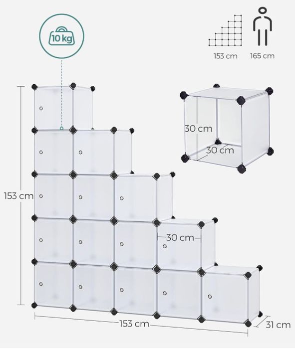 Модулен рафт за обувки SONGMICS