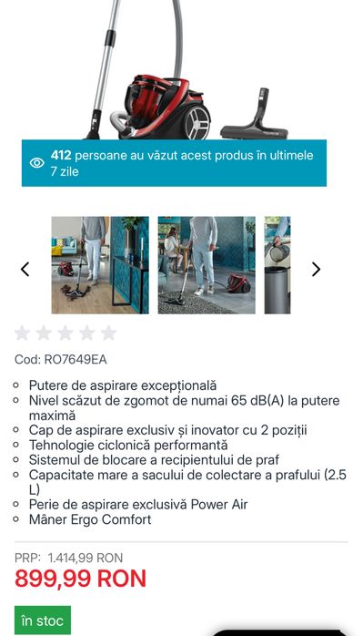 Apirator Rowenta fara sac, X-Trem Power Cyclonic