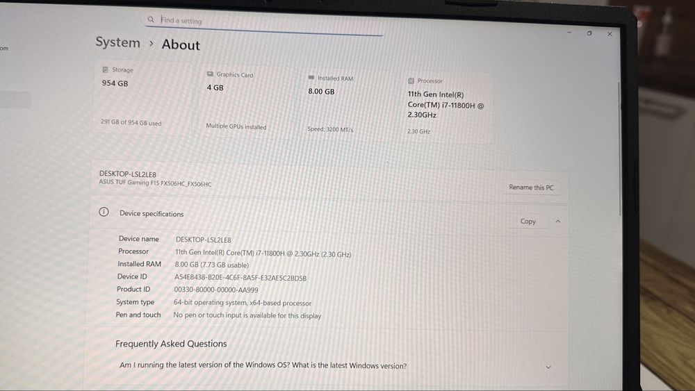 laptop Asus TUF gaming F15