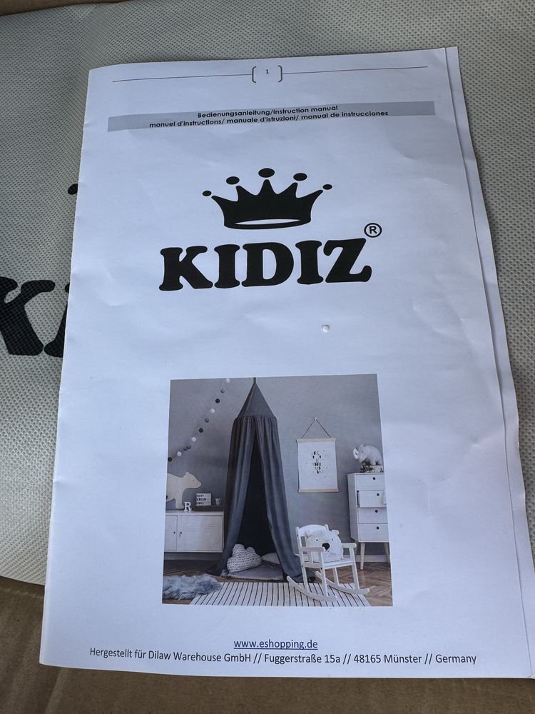 Балдахин за легло за детска стая, детска палатка за игра KIDIZ