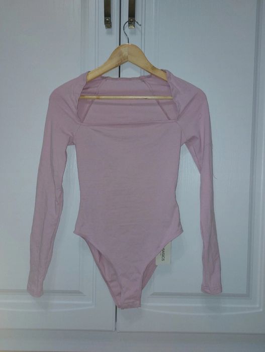 Body Shein roz cu maneca lunga