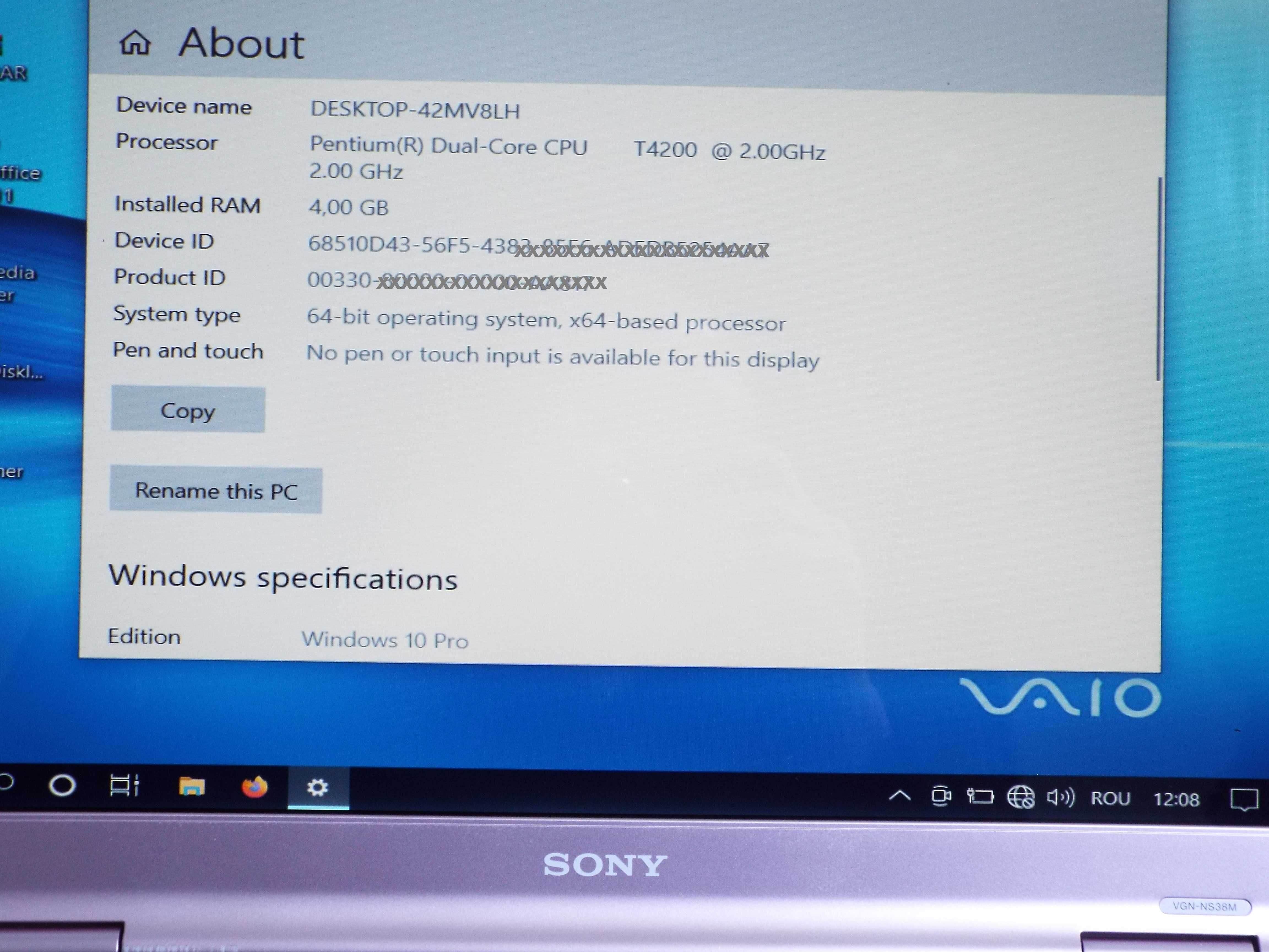 vand laptop Sony vaio