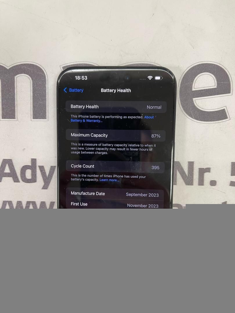 Apple iPhone 15 Pro Max, 256GB 87%Sanatate baterie -A-