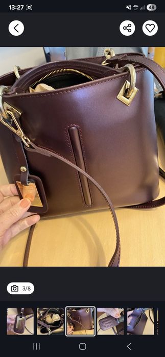 Poseta piele naturala Burgundy