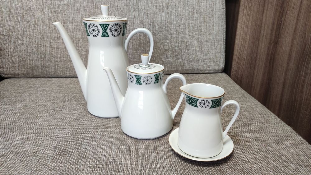 Немецкий кофейный сервиз на три персоны. ГДР. Новый.