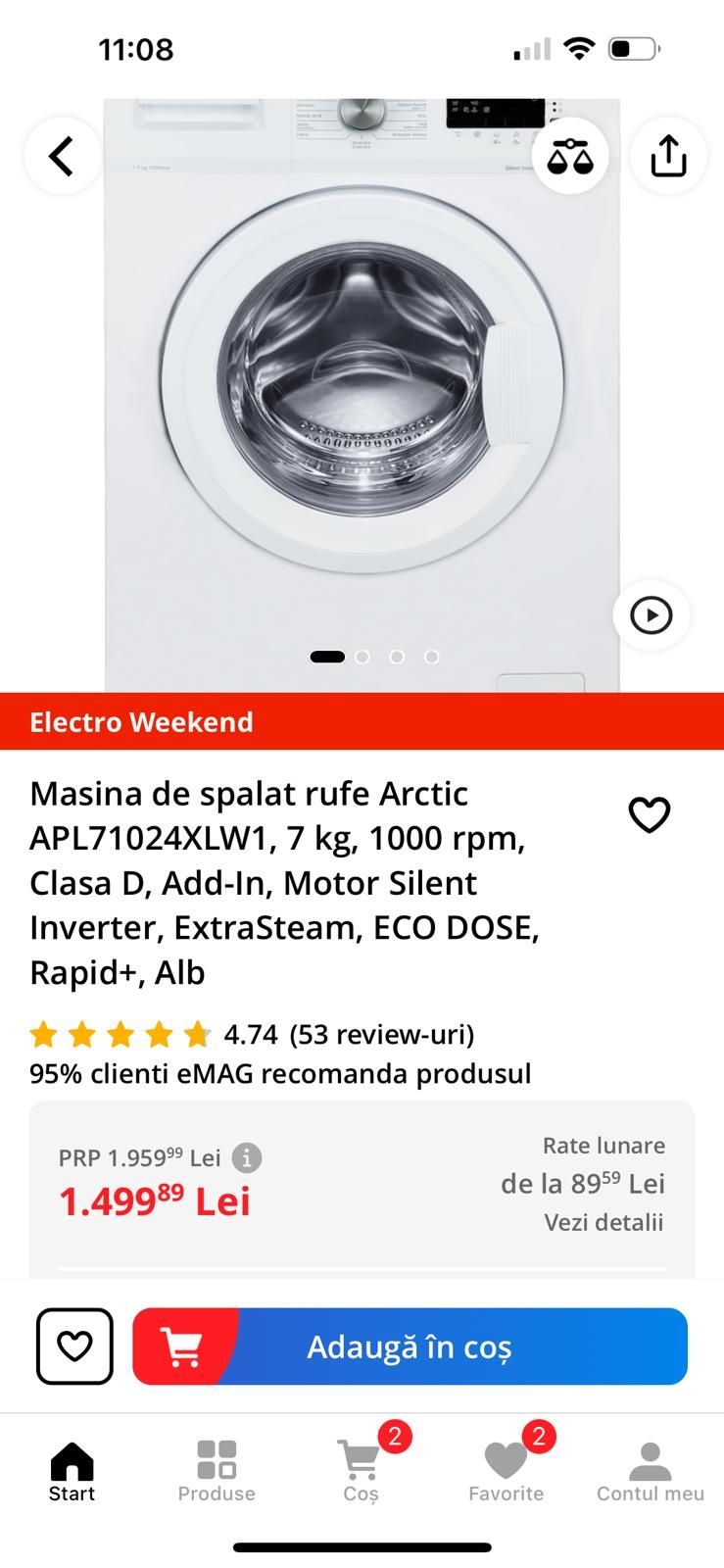Masina de spălat Arctic 7kg
