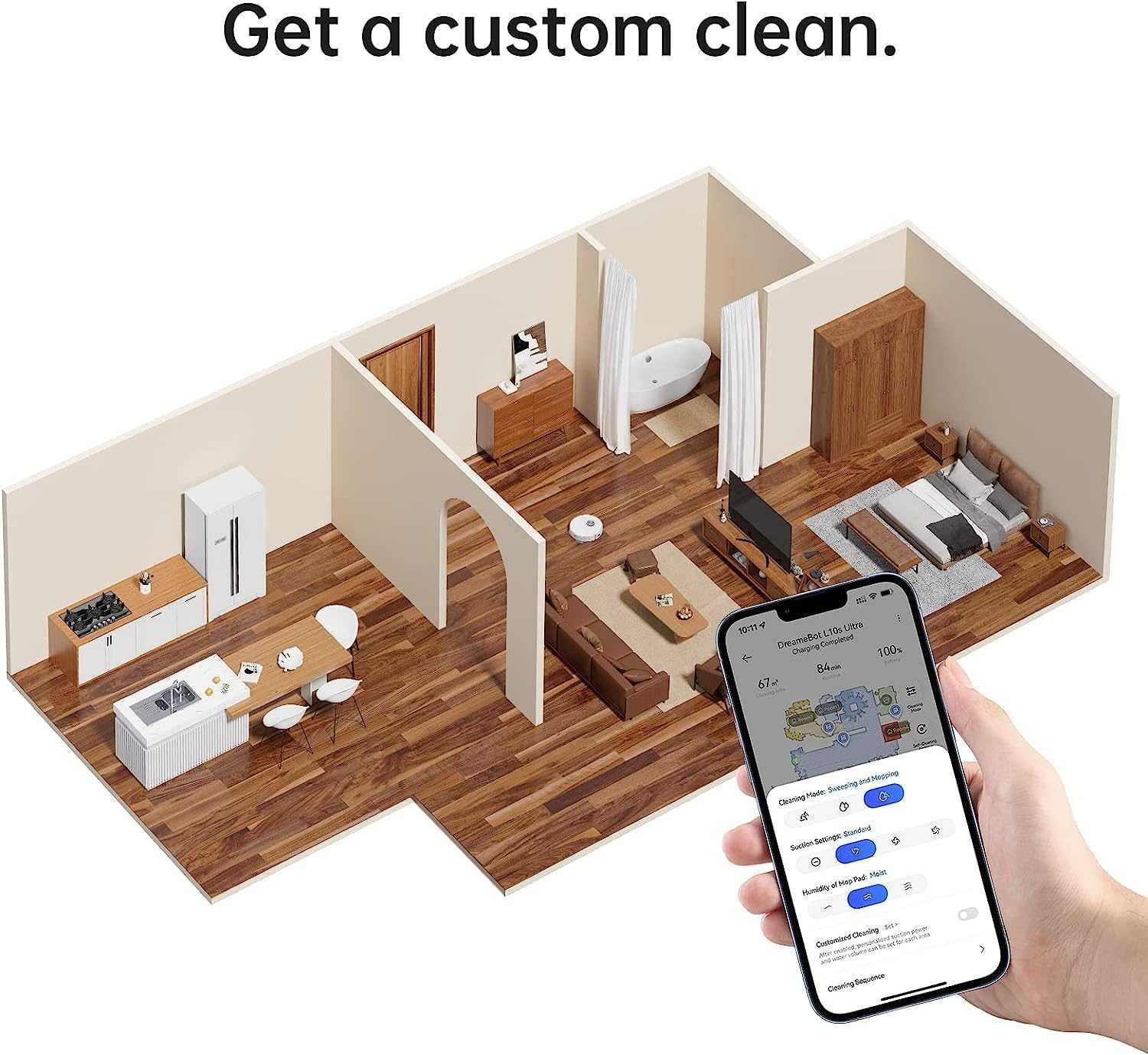 Прахосмукачка робот Dreame L10s Ultra AI камера Mop Self-Clean 5300Pa