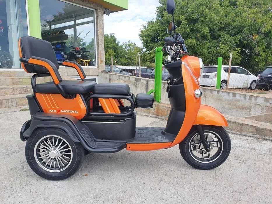 НОВА 2023 Електрическа триместна триколка MaxMotors X2 1500W/48V/20Аh