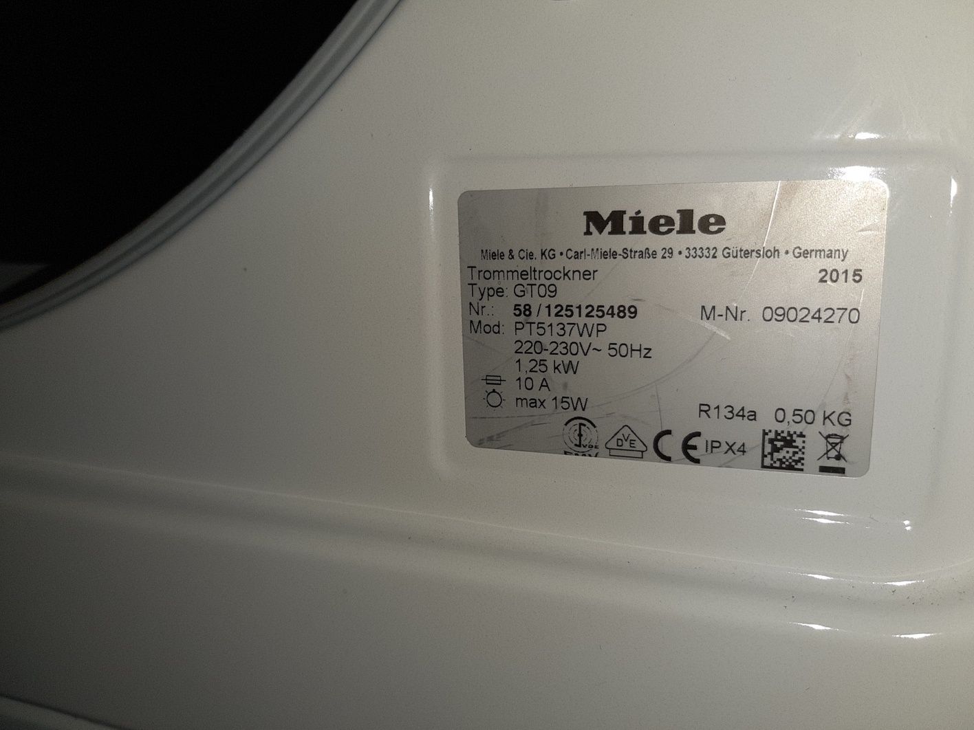 Сушилня Miele Professional PT 5137 WP 6.5кг. А+ Термопомпа