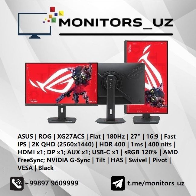 [NEW] монитор ASUS ROG 27 IPS 2K 180Hz