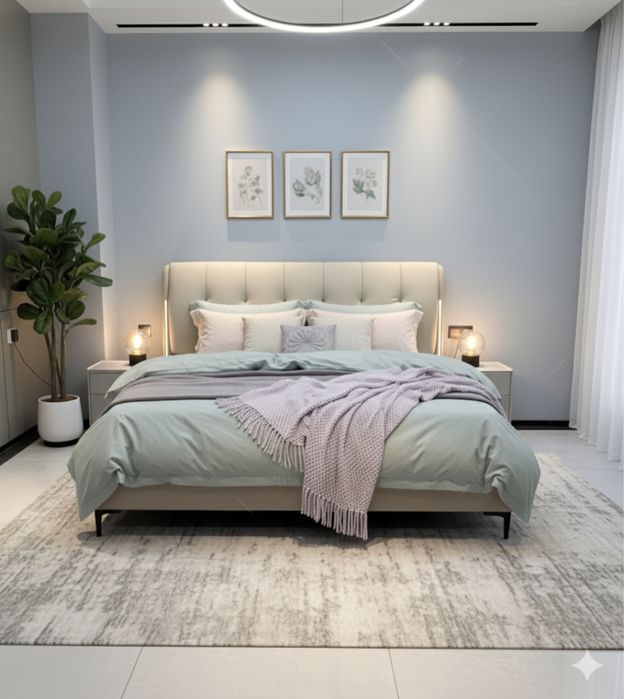 Кровать кожанный с подсветкой