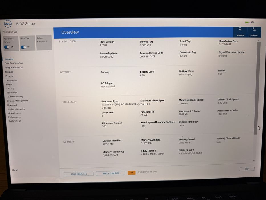 Dell Precision 5550 Workstation