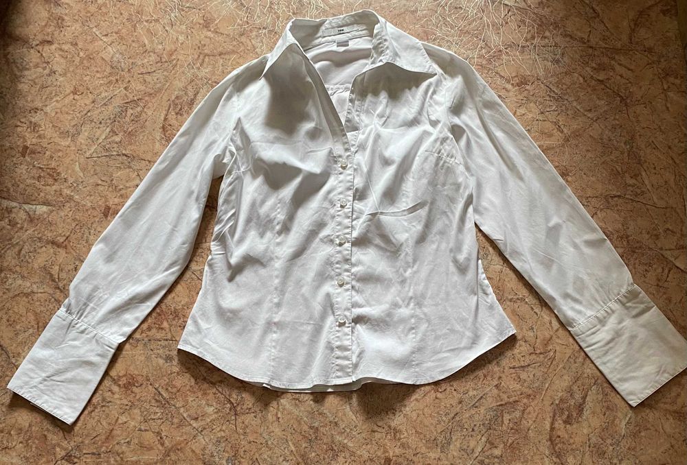 Школьная рубашка блузка с длинным рукавом хлопок бренд H&M 9-11 класс