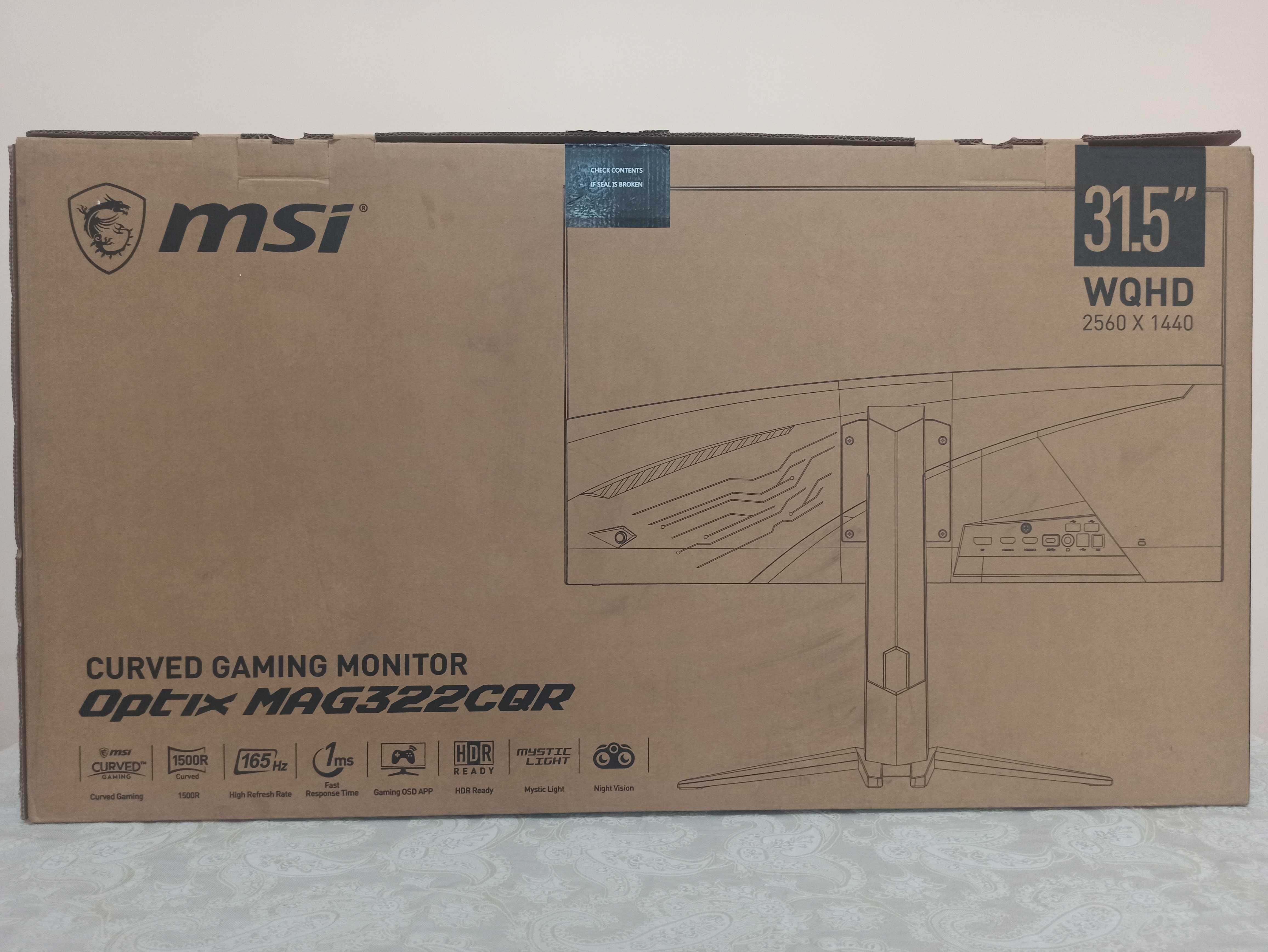 Monitor Sotiladi 31.5 MSI CURVED GAMING Optix MAG322CQR WQHD 2560x1440