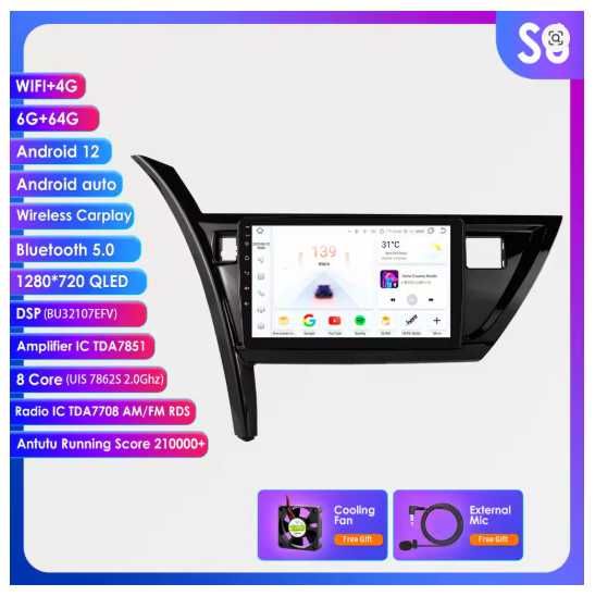 10.1 инча GPS Навигация за Toyota Auris 2013 - 2016 Carplay- Android