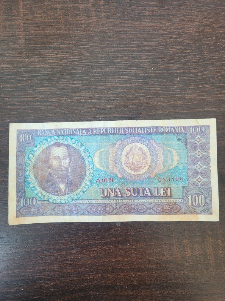 Vind bancnota  100 lei  an 1966  seria A  stare bună