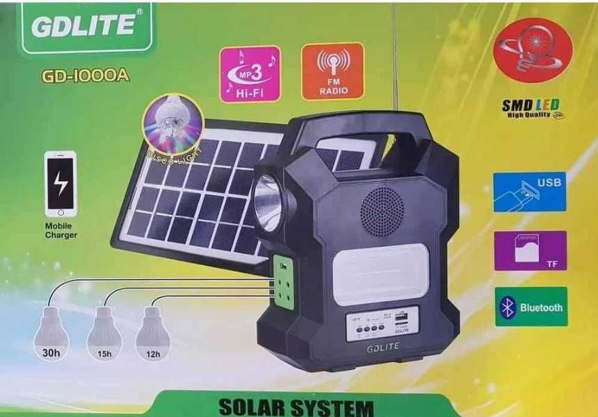 Kit solar cu 3 + 1 becuri, USB, Radio, Lampa LED, etc - 280 lei