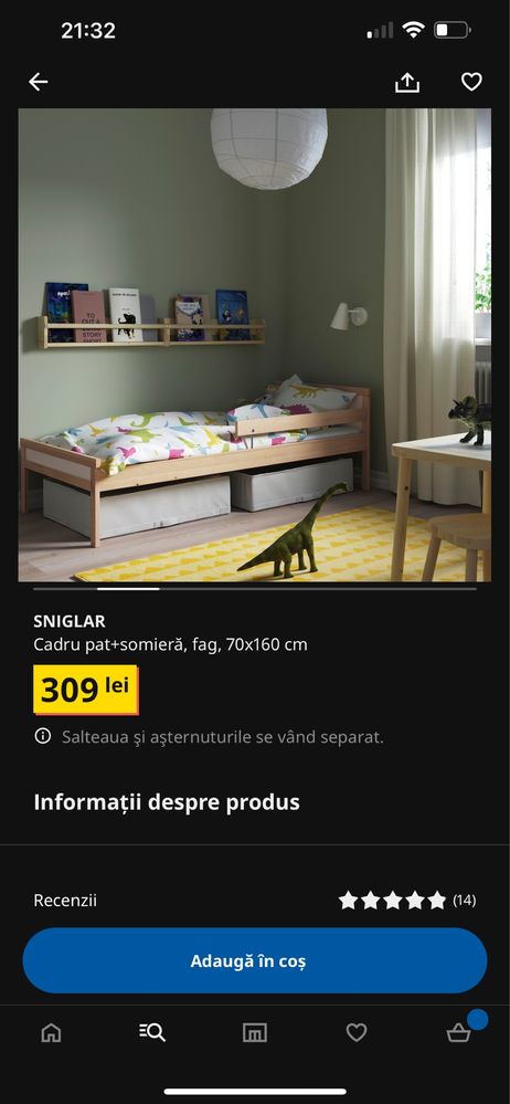 Patut copii Ikea + saltea