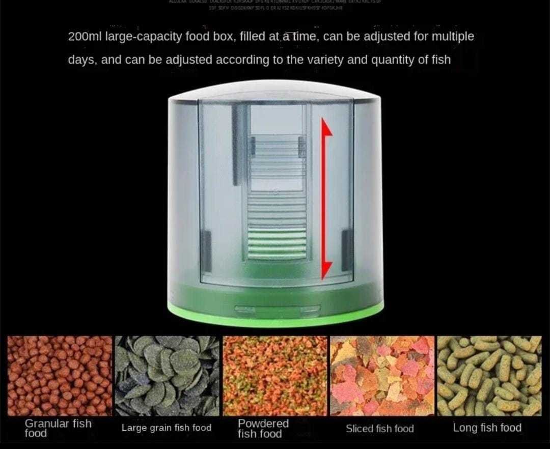 Hranitor automat pentru acvariu, Afisaj LCD, hranitor pesti NOU 200 ml