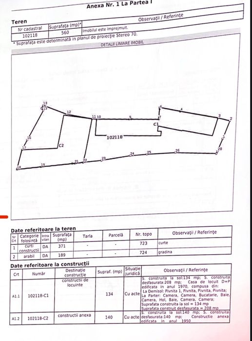 Casa de vanzare , 560 mp curte+gradina