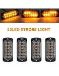 Set 4 x Stroboscop 12 LED, lumina portocalie