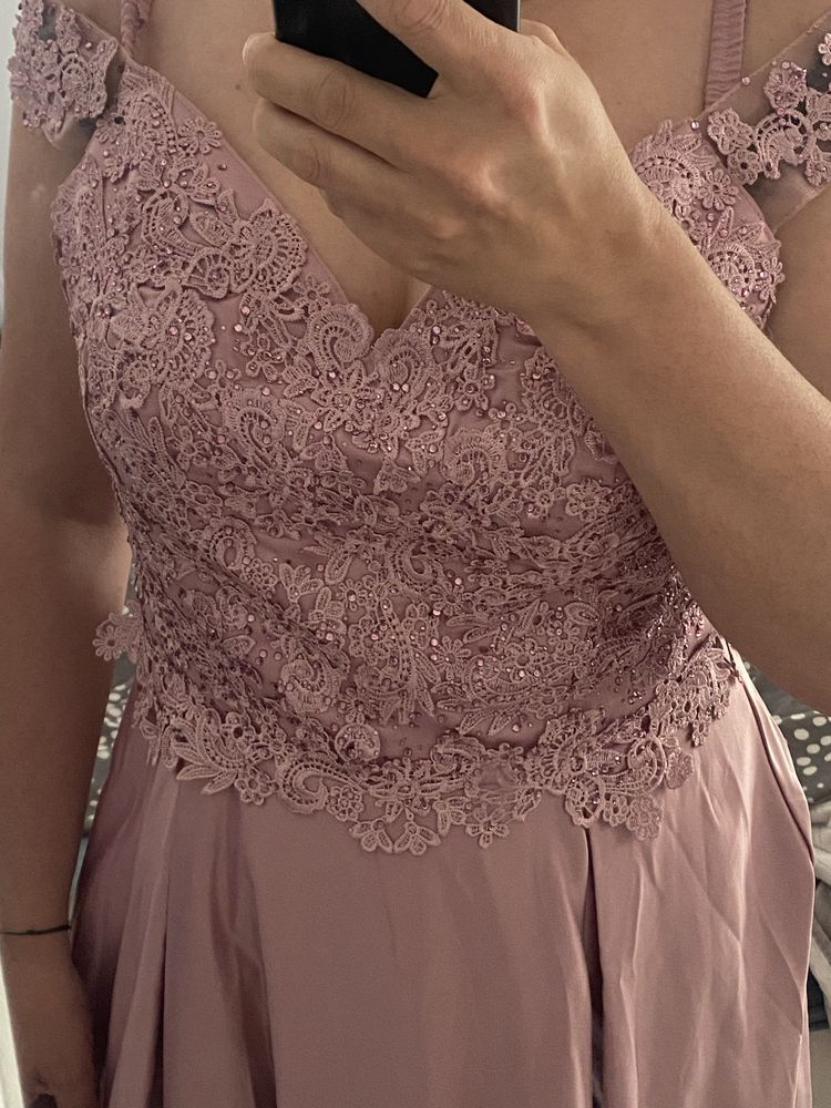 Rochie eveniment/seara roz pudrat   L-XL