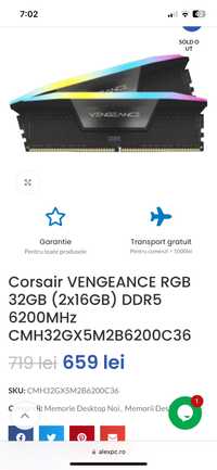 Corsair VENGEANCE RGB 64GB (4x16GB) DDR5 6200MHz CMH32GX5M2B6200C36