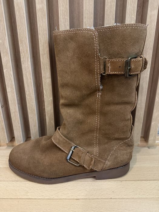 Cizme piele intoarsa maro