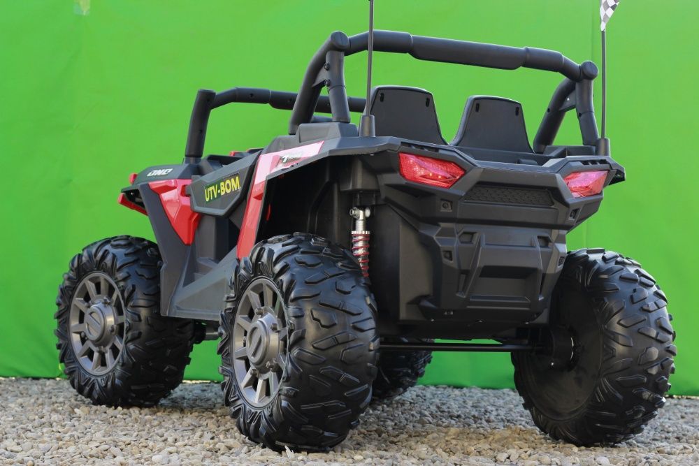 UTV electric pentru 2 copii Conquiztador 4WD 4x35W 12V 10Ah #Rosu