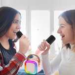 Мини Bluetooth караоке колонка с два микрофона и RGB LED светлини