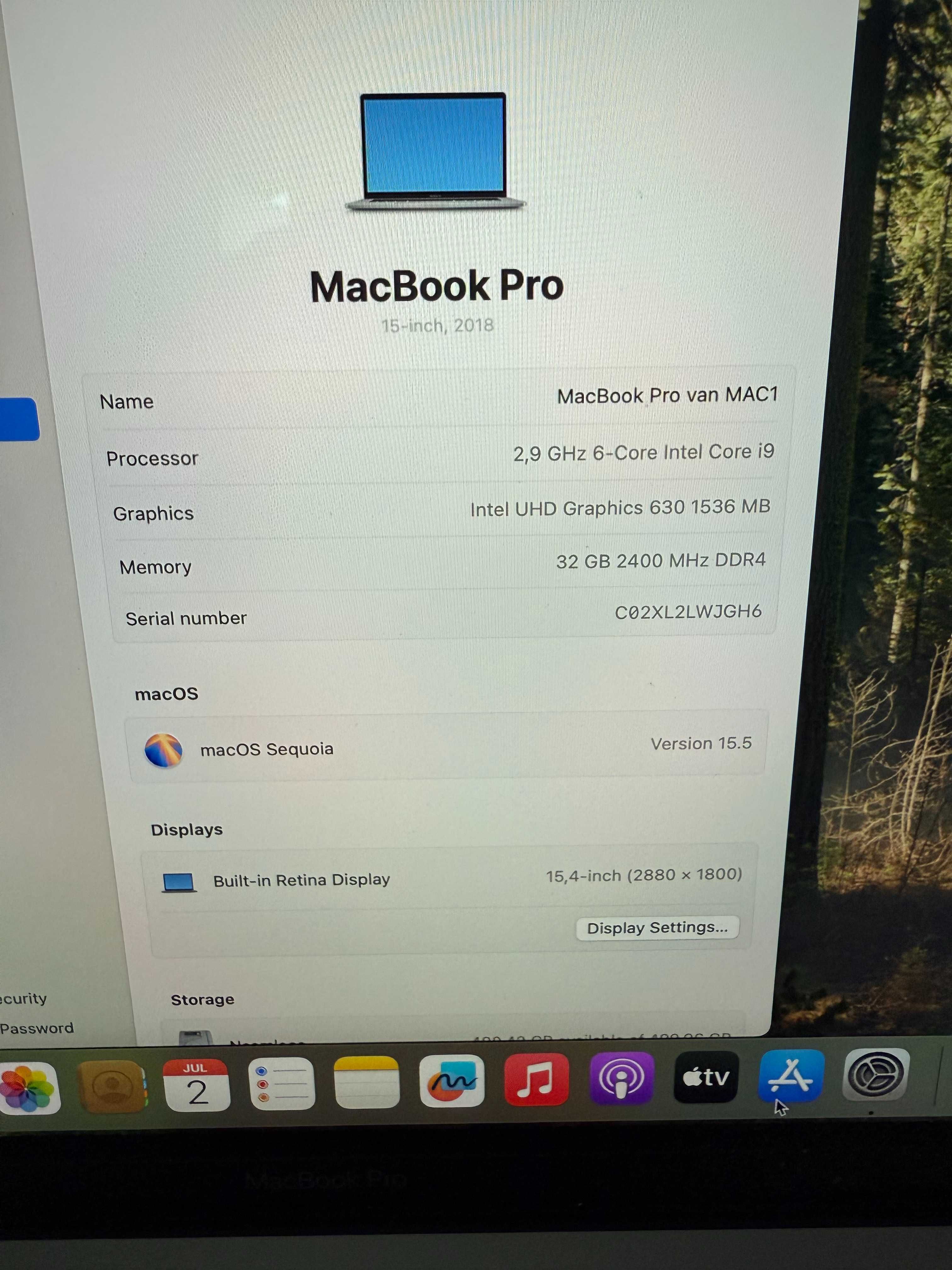 Apple MacBook pro 15.4", 2019, space grey