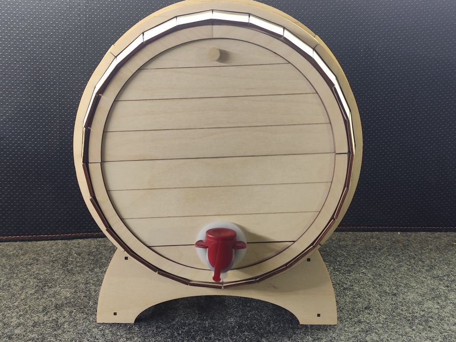 Дървена бъчва за 5 л. Вино Bag-in-Box • Авторска изработка