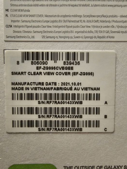 Husă originală SAMSUNG S21 + S21 Plus Smart Clear View Cover (EF-ZG996